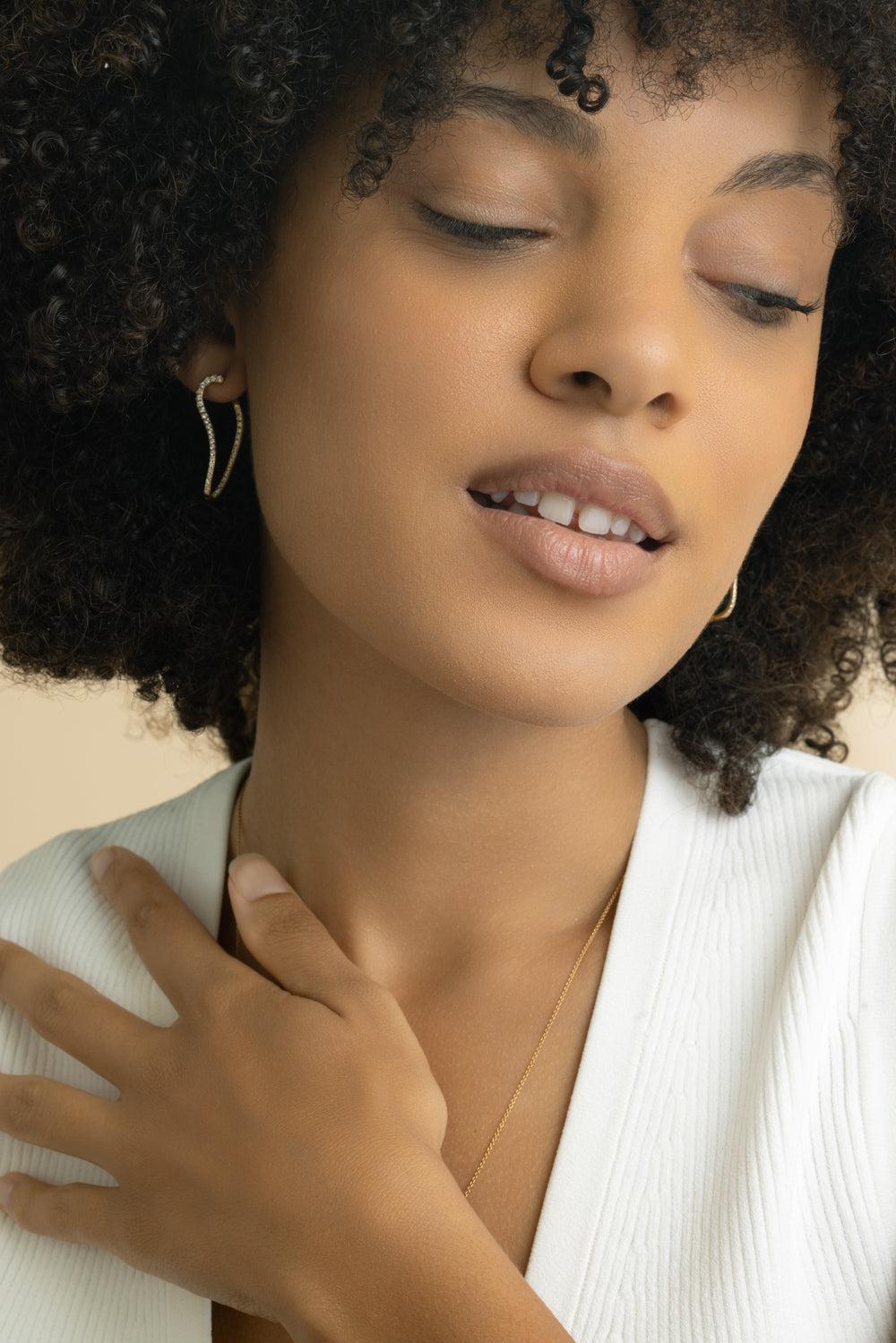 Diamond Inifity Earrings-YELLOW GOLD-JEWELRYFINE JEWELEARRING-LISA NIK