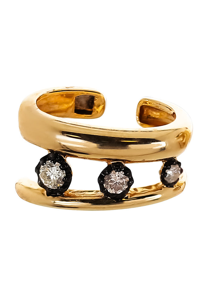 Diamond Triple Floating Ear Cuff