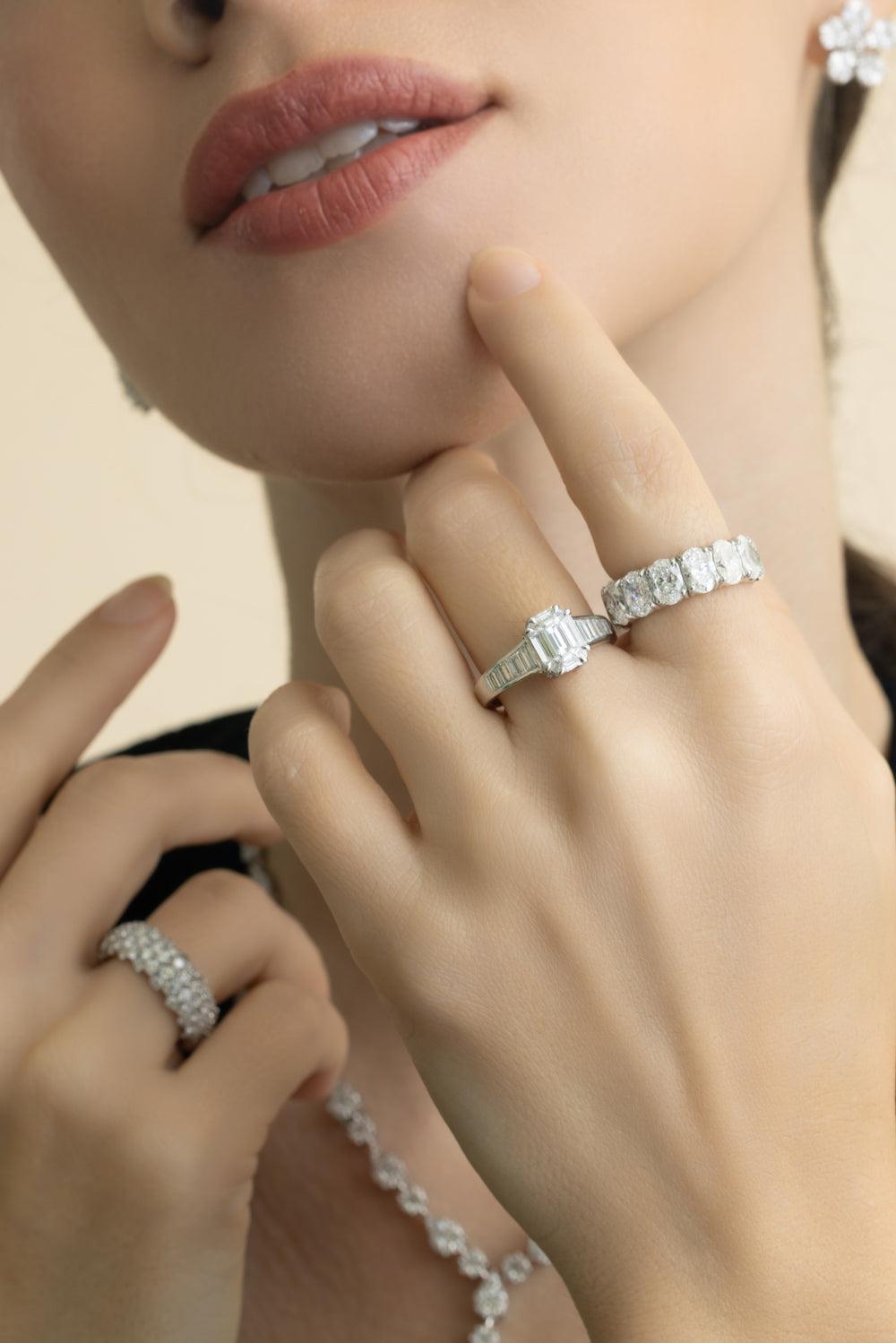 Diamond Oval Stretch Ring-WHITE GOLD-6-JEWELRYFINE JEWELRING-ZYDO