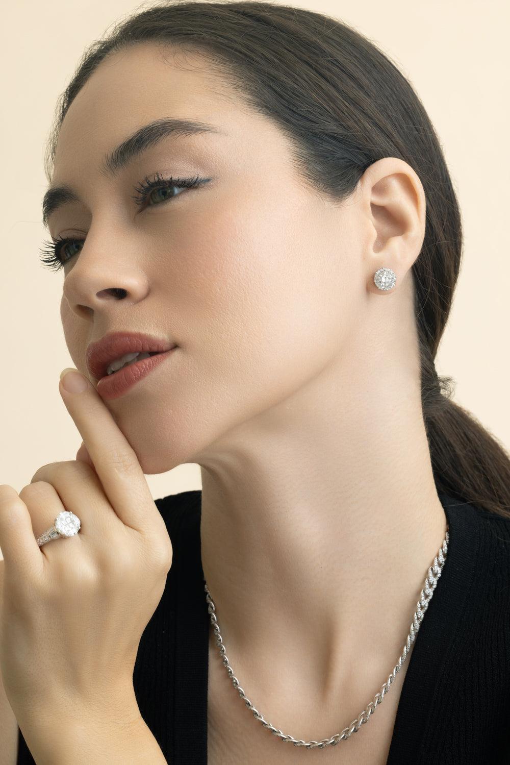 Diamond Stud Earrings-WHITE GOLD-JEWELRYFINE JEWELEARRING-ZYDO