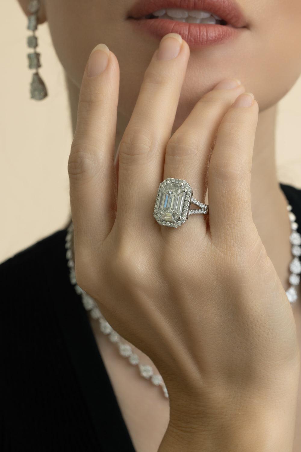 Diamond Illusion Portrait Ring-WHITE GOLD-6.5-JEWELRYFINE JEWELRING-ZYDO