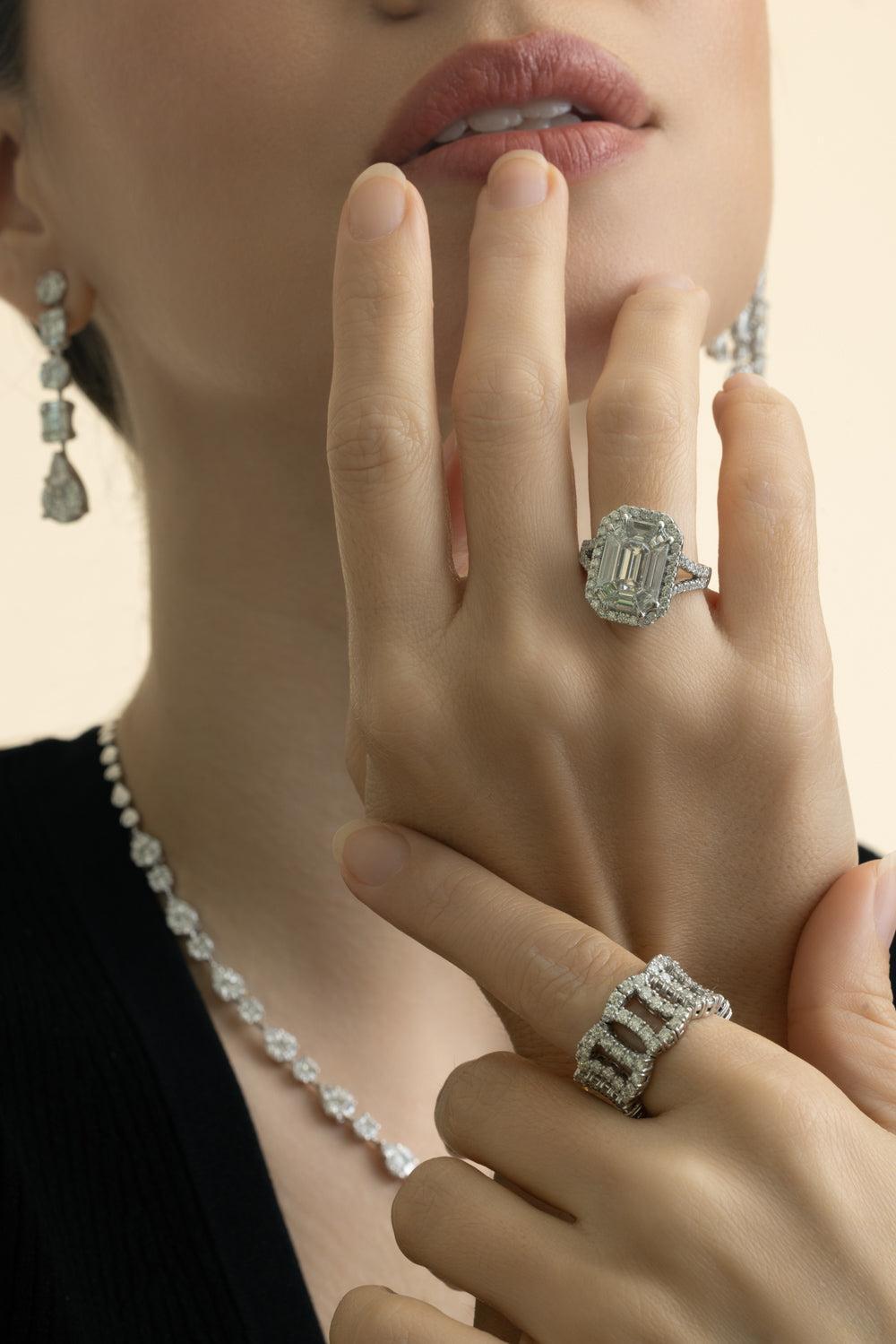 Diamond Illusion Portrait Ring-WHITE GOLD-6.5-JEWELRYFINE JEWELRING-ZYDO