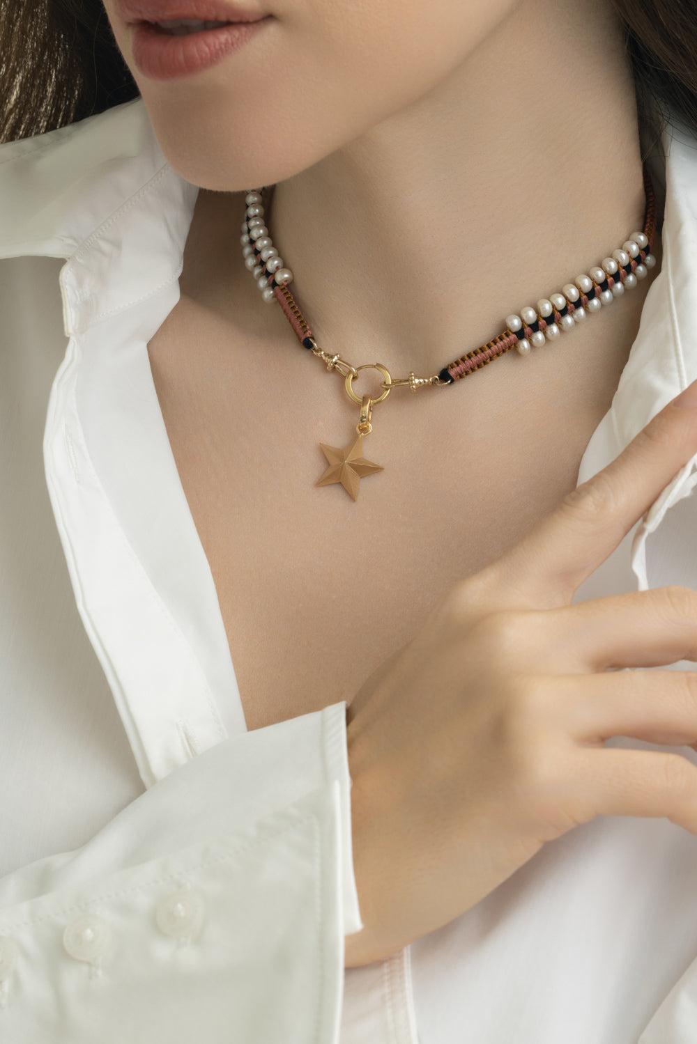 Small Star Pendant-YELLOW GOLD-JEWELRYFINE JEWELPENDANT-MARIE LICHTENBERG