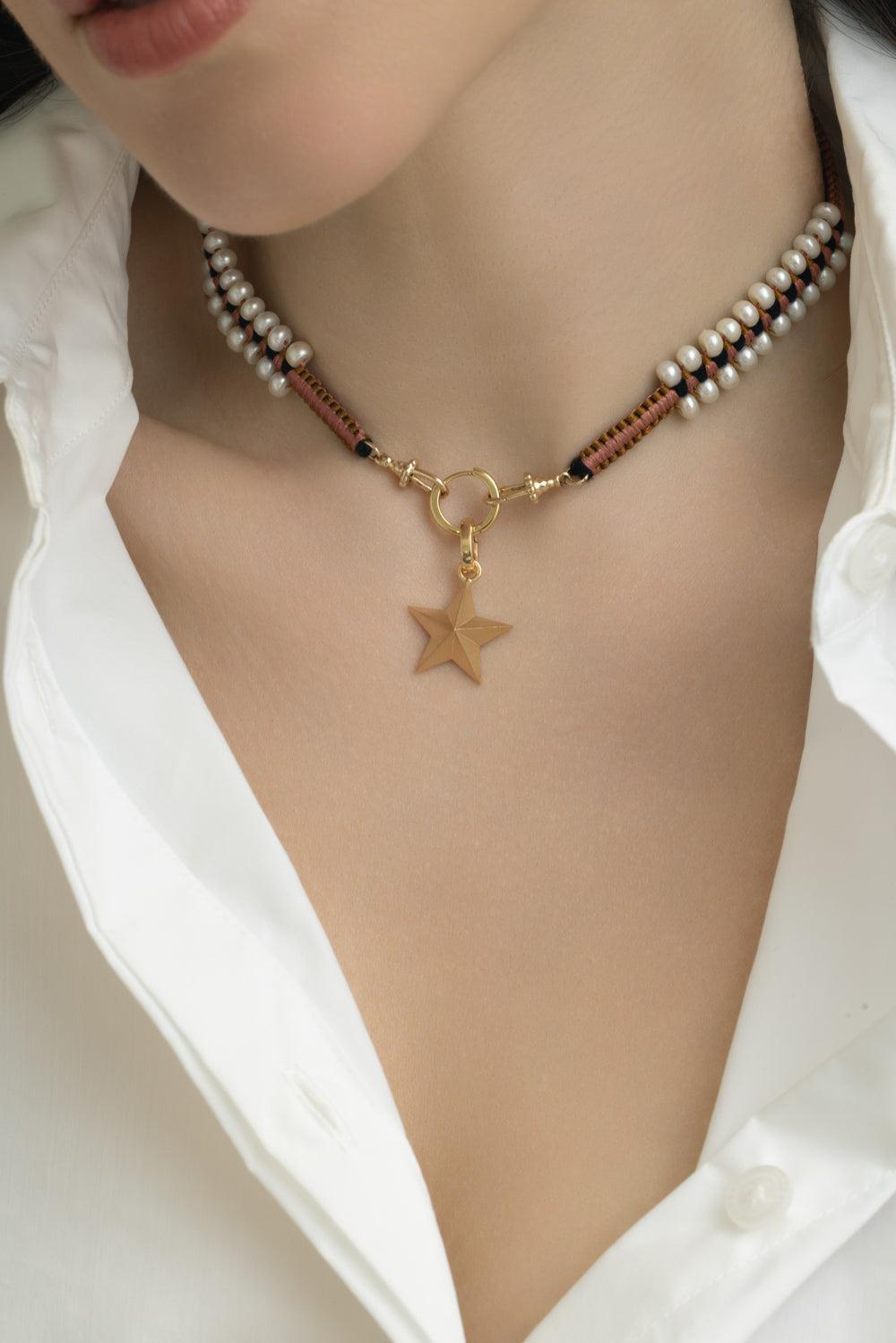 Small Star Pendant-YELLOW GOLD-JEWELRYFINE JEWELPENDANT-MARIE LICHTENBERG