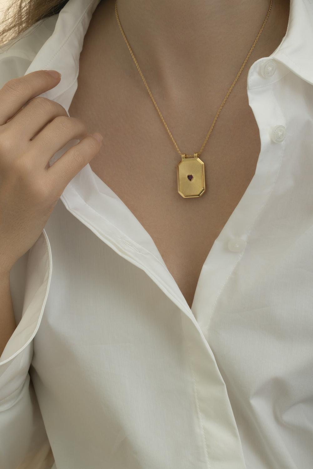 Love Scapular Chain Necklace-YELLOW GOLD-JEWELRYFINE JEWELNECKLACE O-MARIE LICHTENBERG