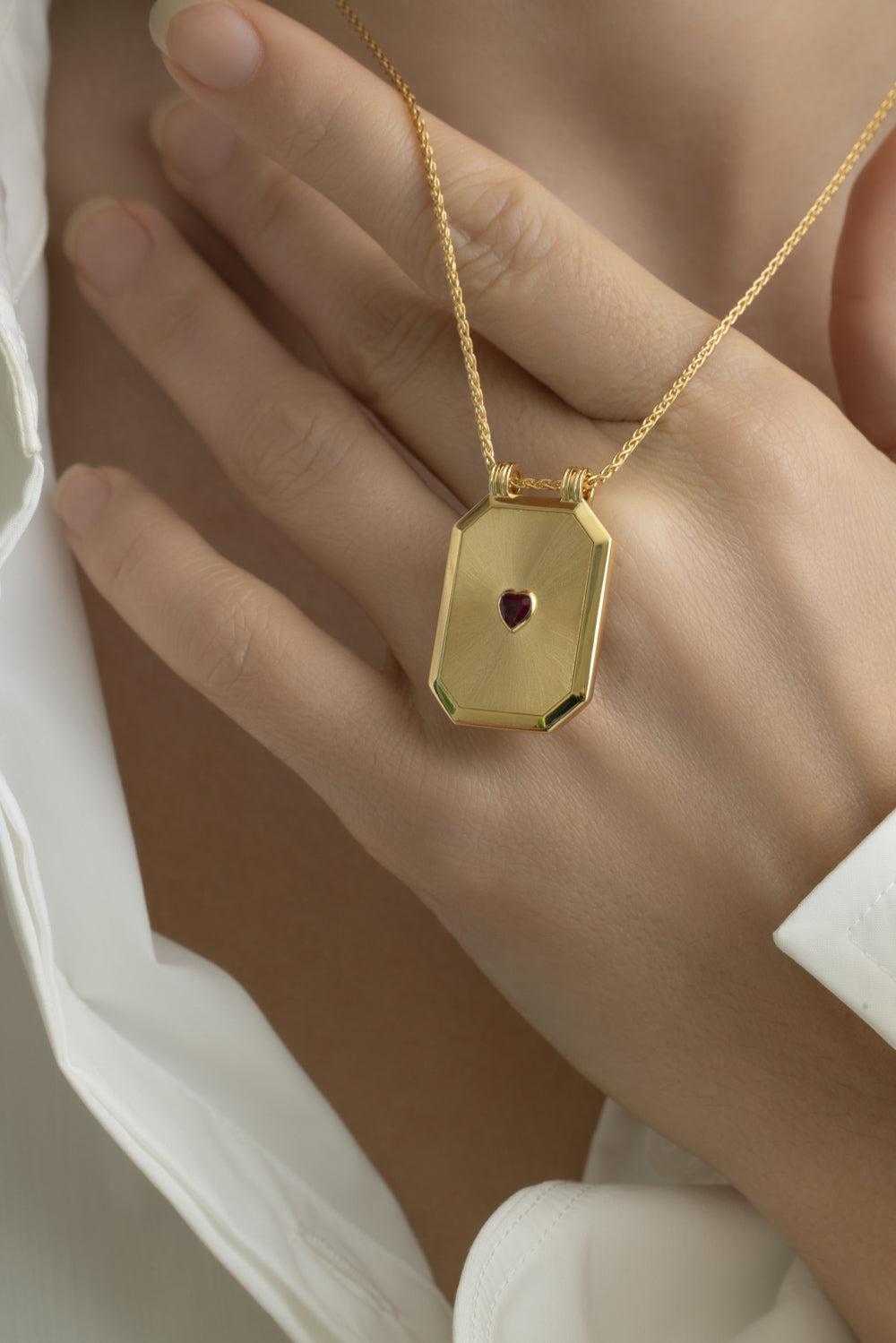 Love Scapular Chain Necklace-YELLOW GOLD-JEWELRYFINE JEWELNECKLACE O-MARIE LICHTENBERG