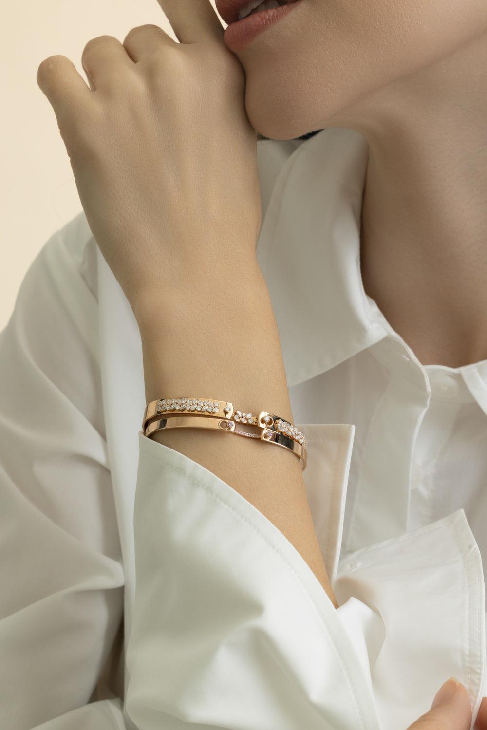 Baby Pink Mood Bangle Bracelet - Rose Gold-ROSE GOLD-16-JEWELRYFINE JEWELBRACELET O-NOUVEL HERITAGE