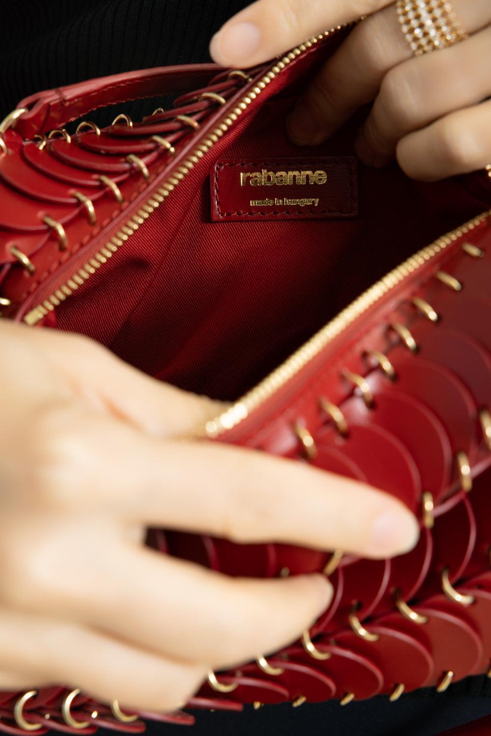 Red Paco Shoulder Bag-REDLTGLD-HANDBAGSHOULDER-RABANNE