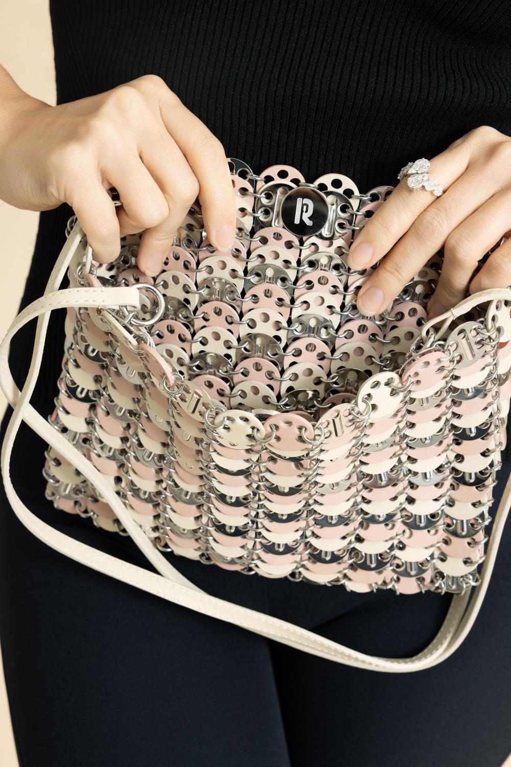 Tricolor Nano Bag - Blush Silver-SLVBLUSH-HANDBAGSHOULDER-RABANNE