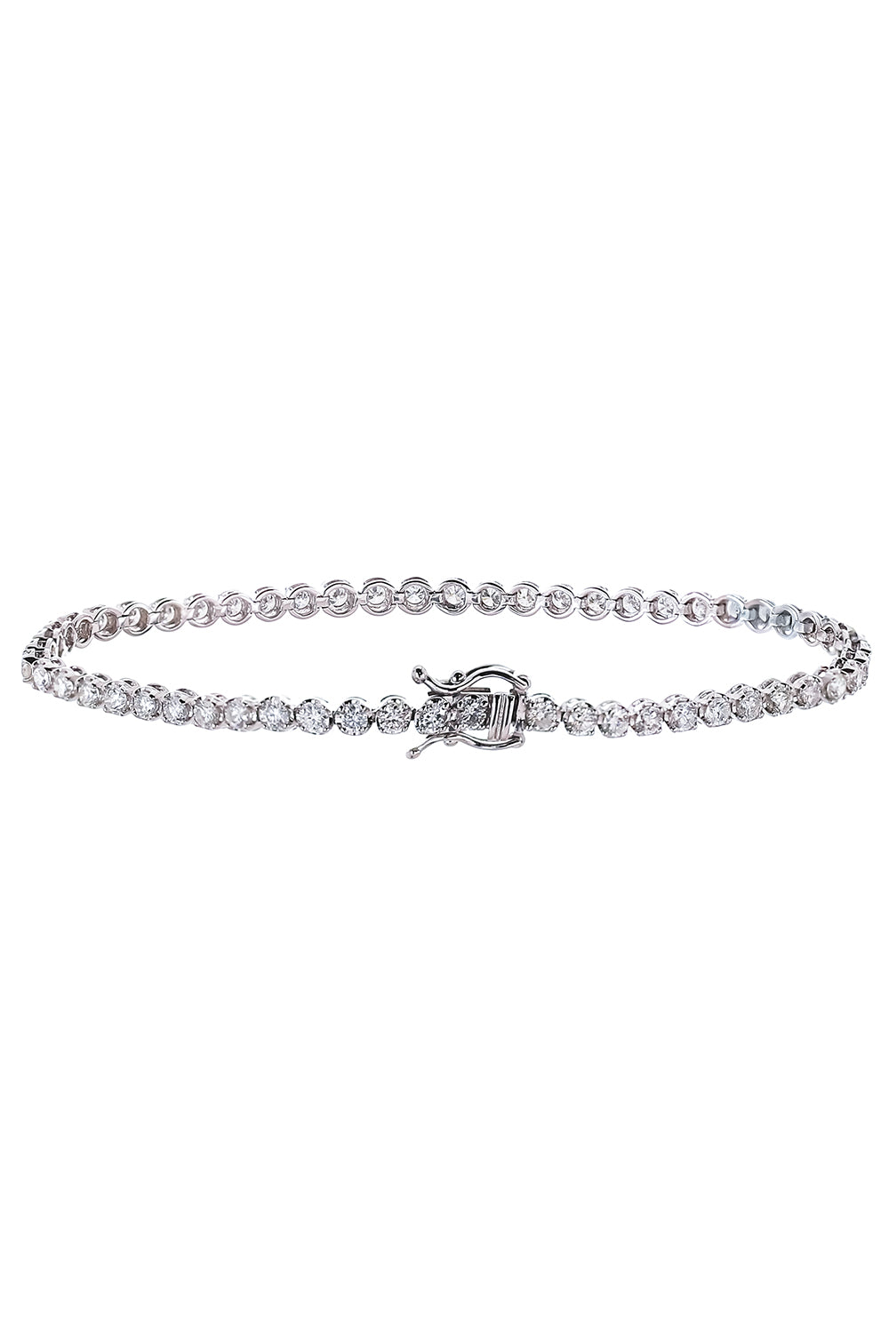 Diamond Round Tennis Bracelet - White Gold
