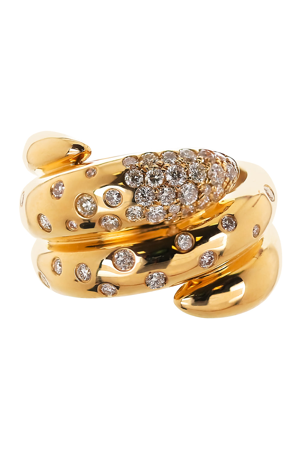 Diamond Scattered Coil Ring