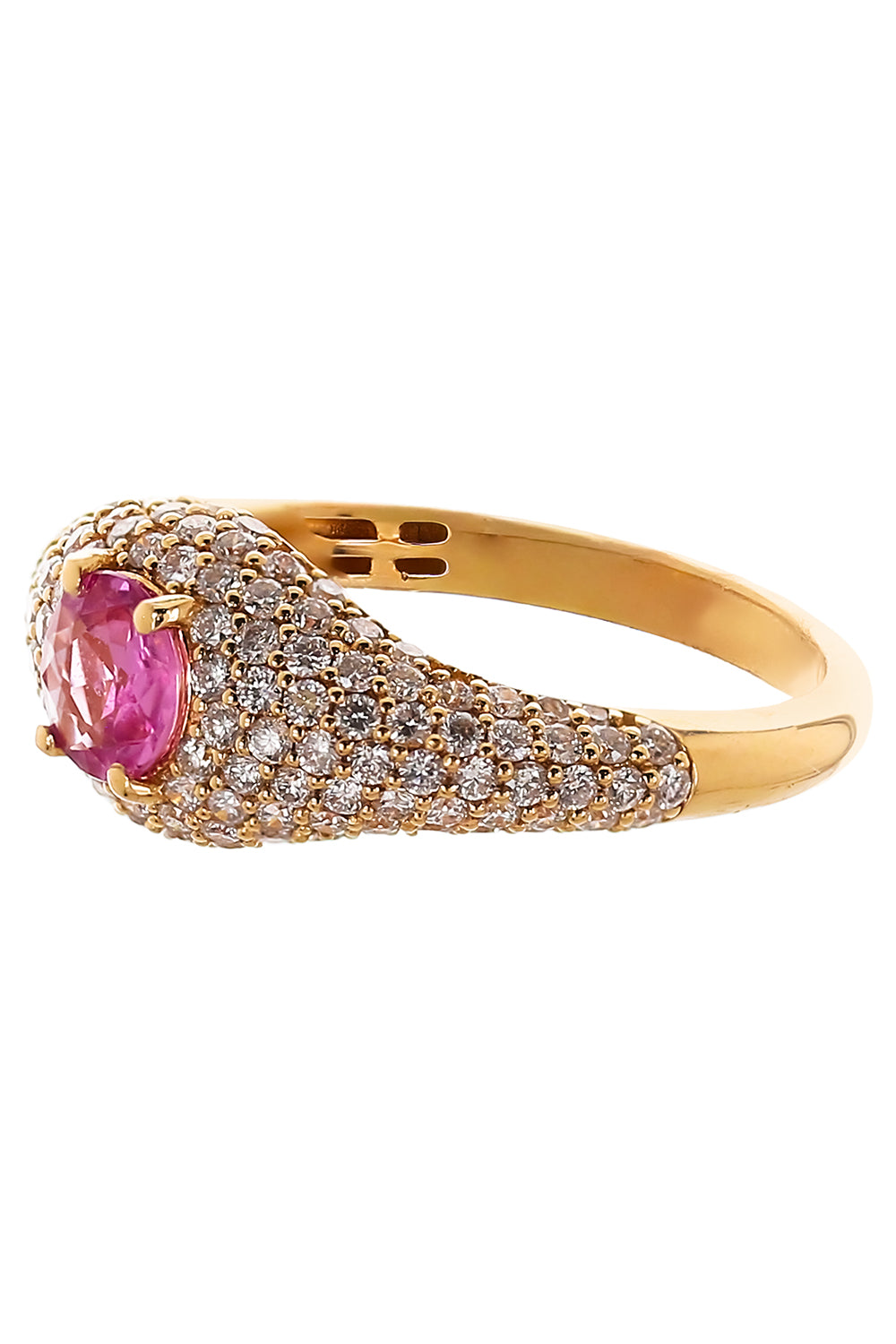 Pink Sapphire Diamond Ring
