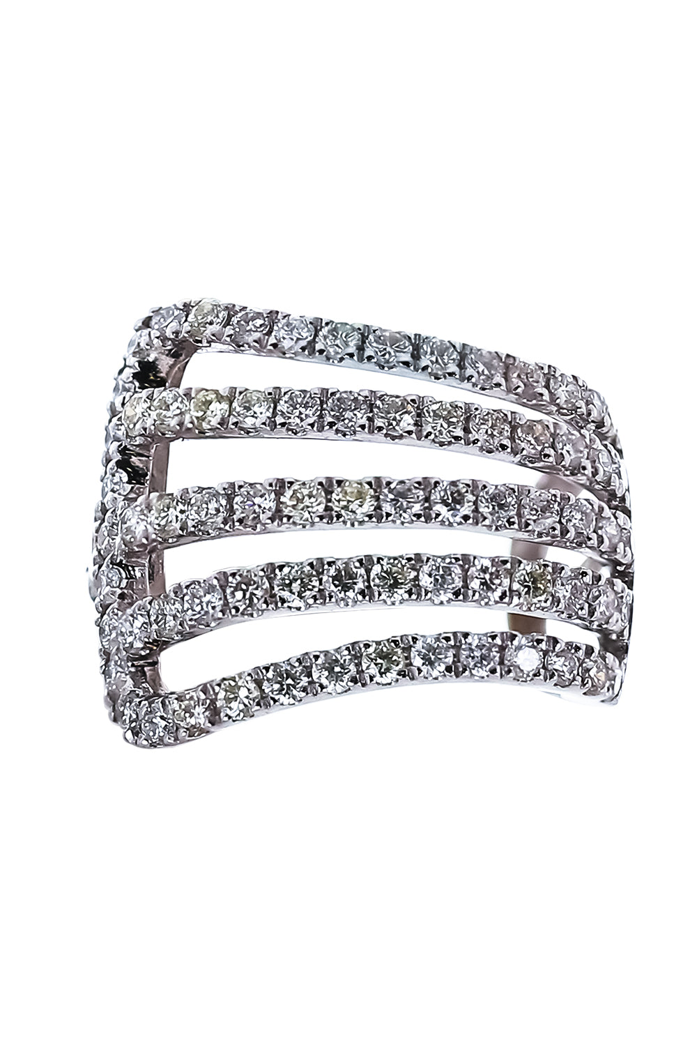 Diamond Five Row Open Ear Cuff