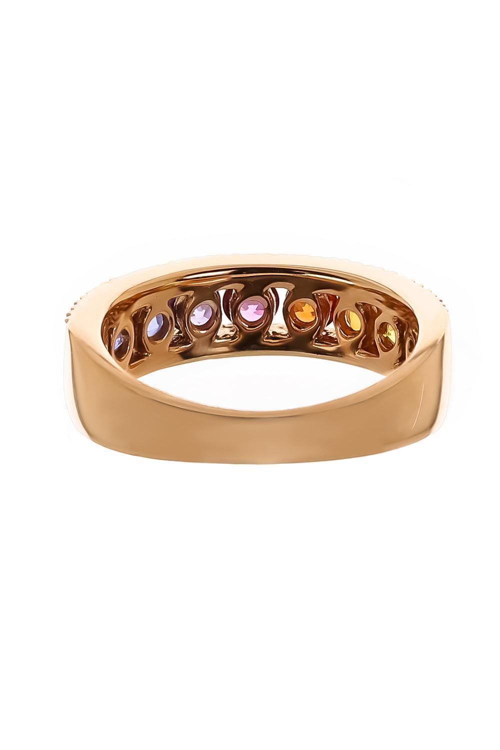 Rainbow Sapphire Band Ring-ROSE GOLD-6.25-JEWELRYFINE JEWELRING-LISA NIK
