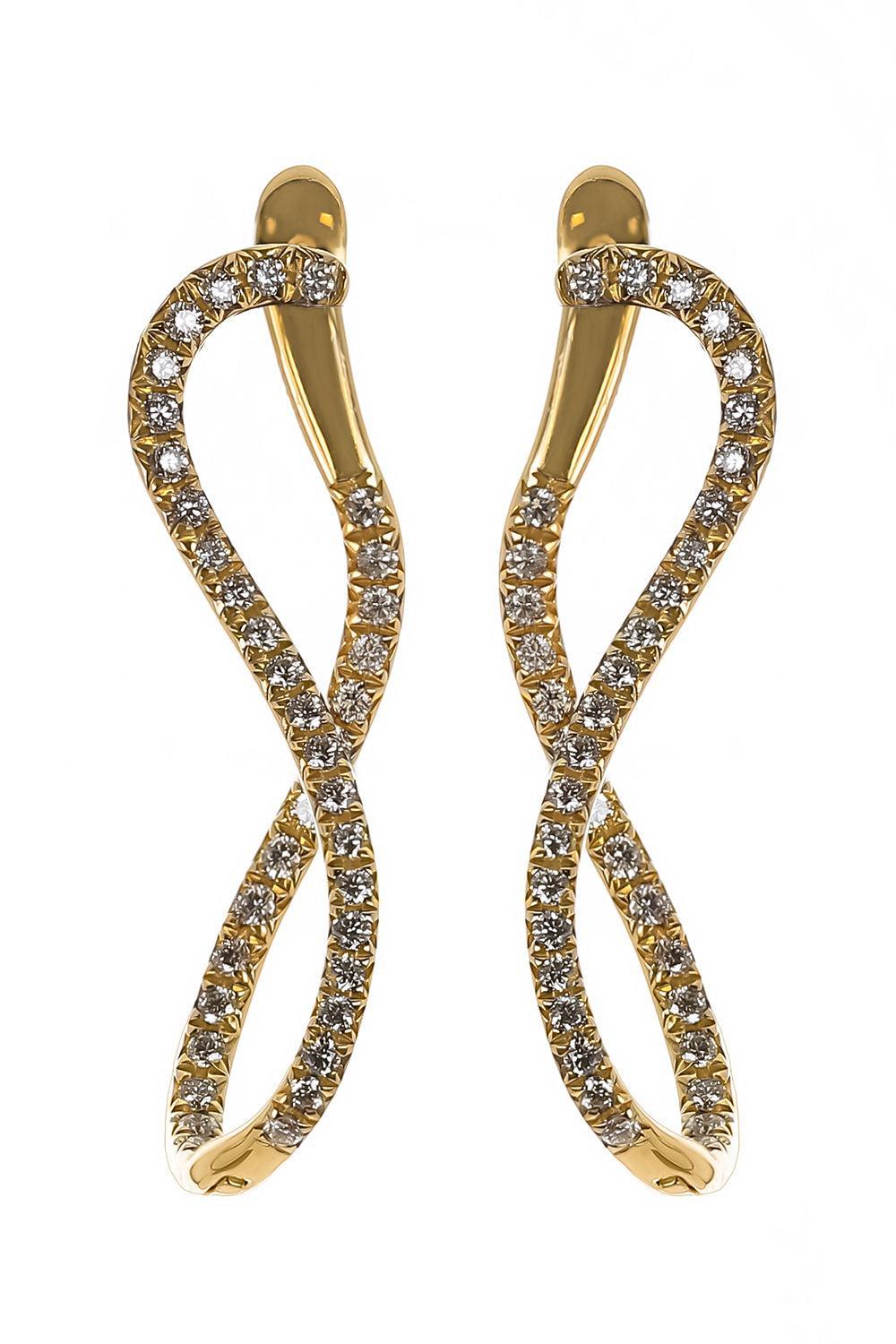 Diamond Inifity Earrings-YELLOW GOLD-JEWELRYFINE JEWELEARRING-LISA NIK