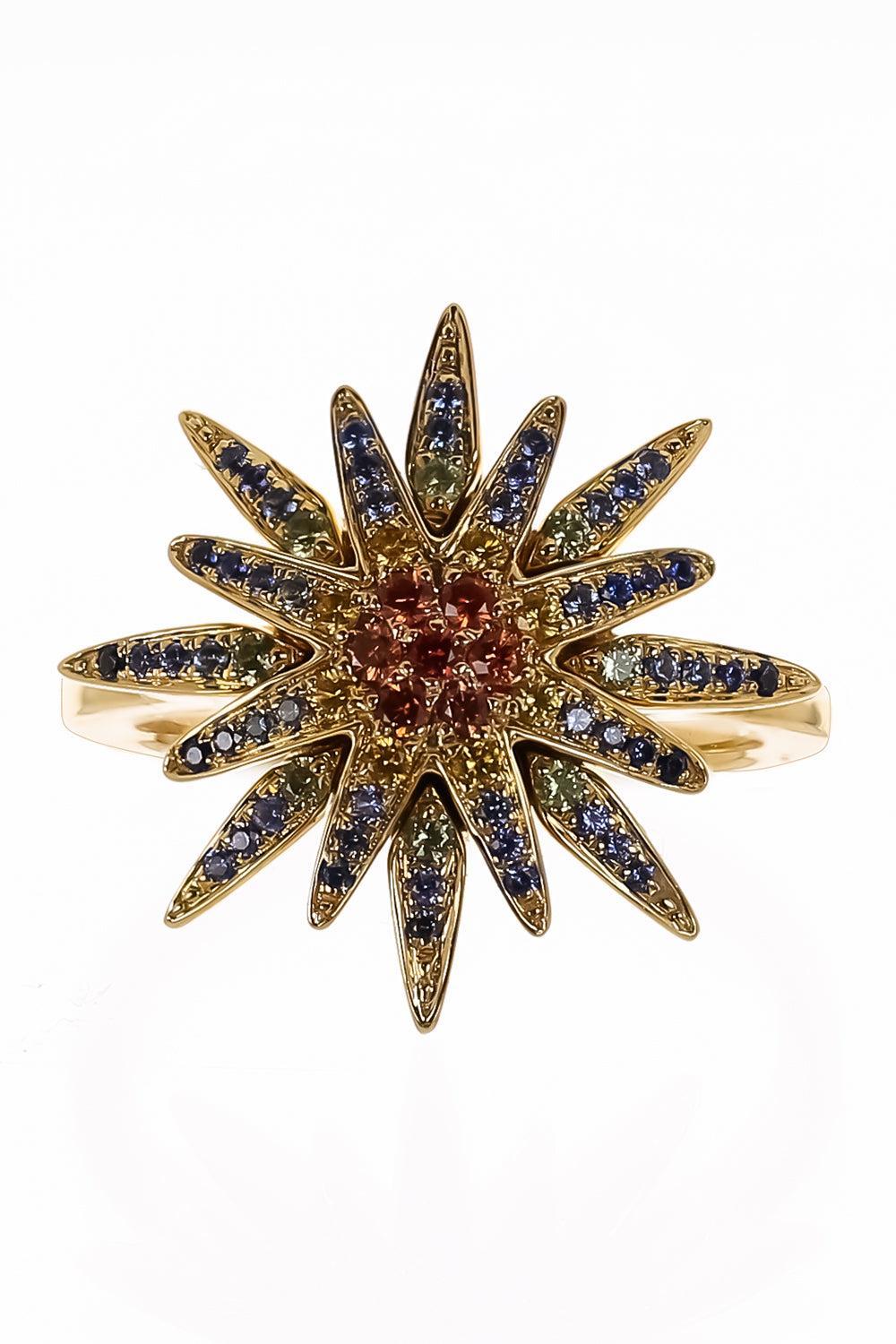 Multi Star Sapphire Ring-YELLOW GOLD-5.75-JEWELRYFINE JEWELRING-LISA NIK