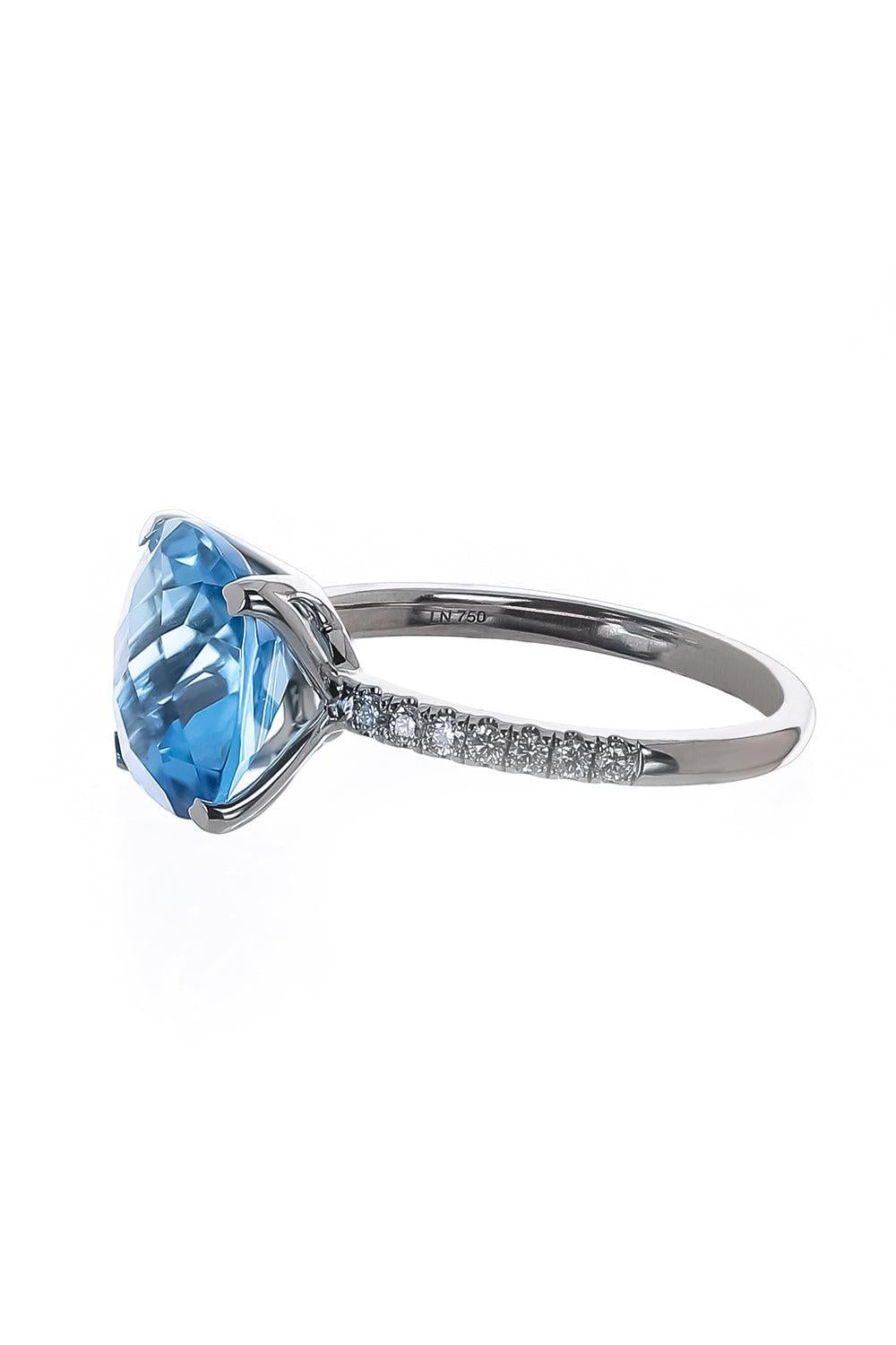 Swiss Blue Topaz Diamond Ring-WHITE GOLD-5.5-JEWELRYFINE JEWELRING-LISA NIK