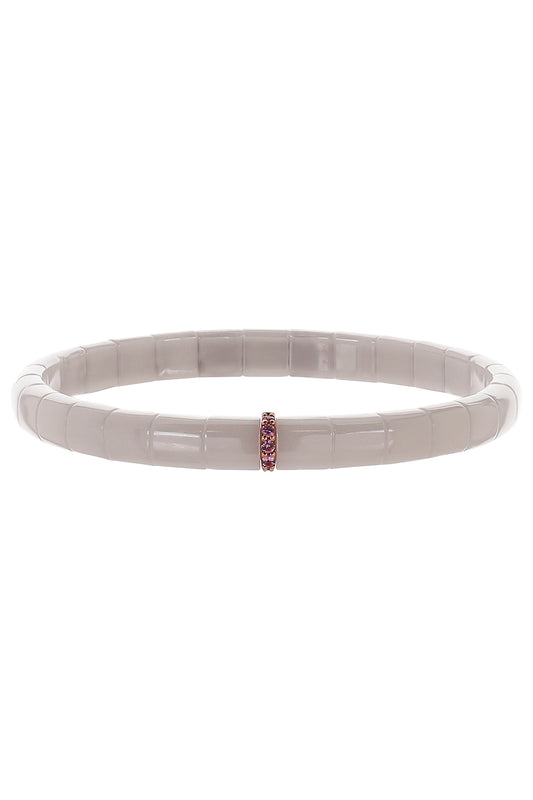 Pink Sapphire White Pura Stretch Bracelet-ROSE GOLD-JEWELRYFINE JEWELBRACELET O-ROBERTO DEMEGLIO
