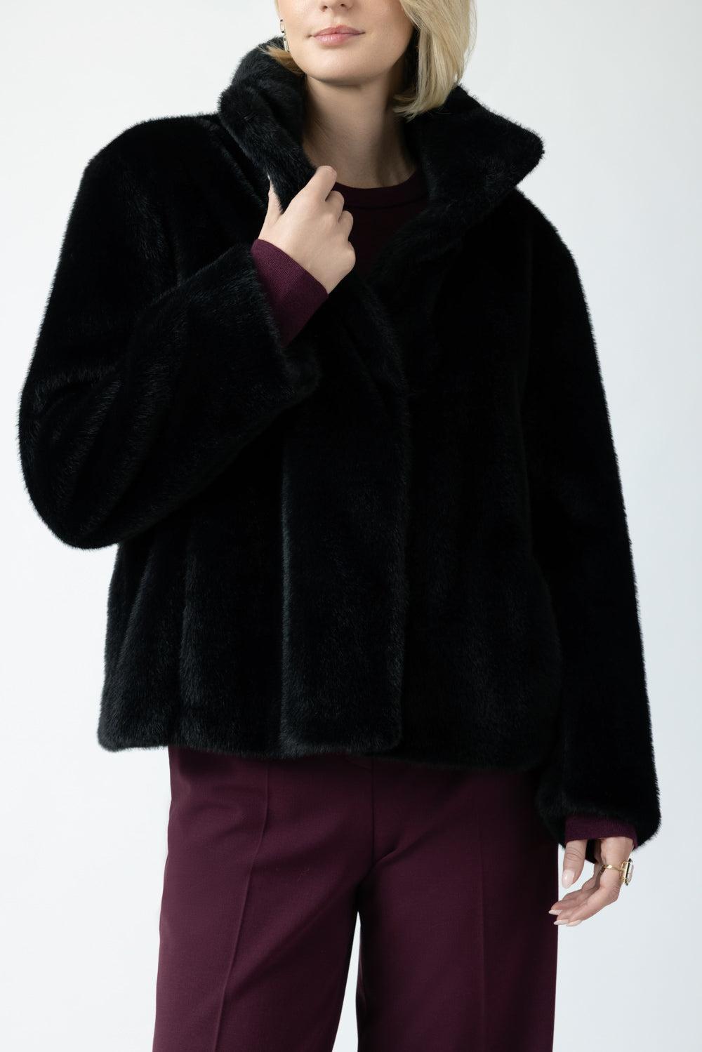 Faux Fur Jacket-BLACK-2-CLOTHINGJACKETEVENING-MAX MARA