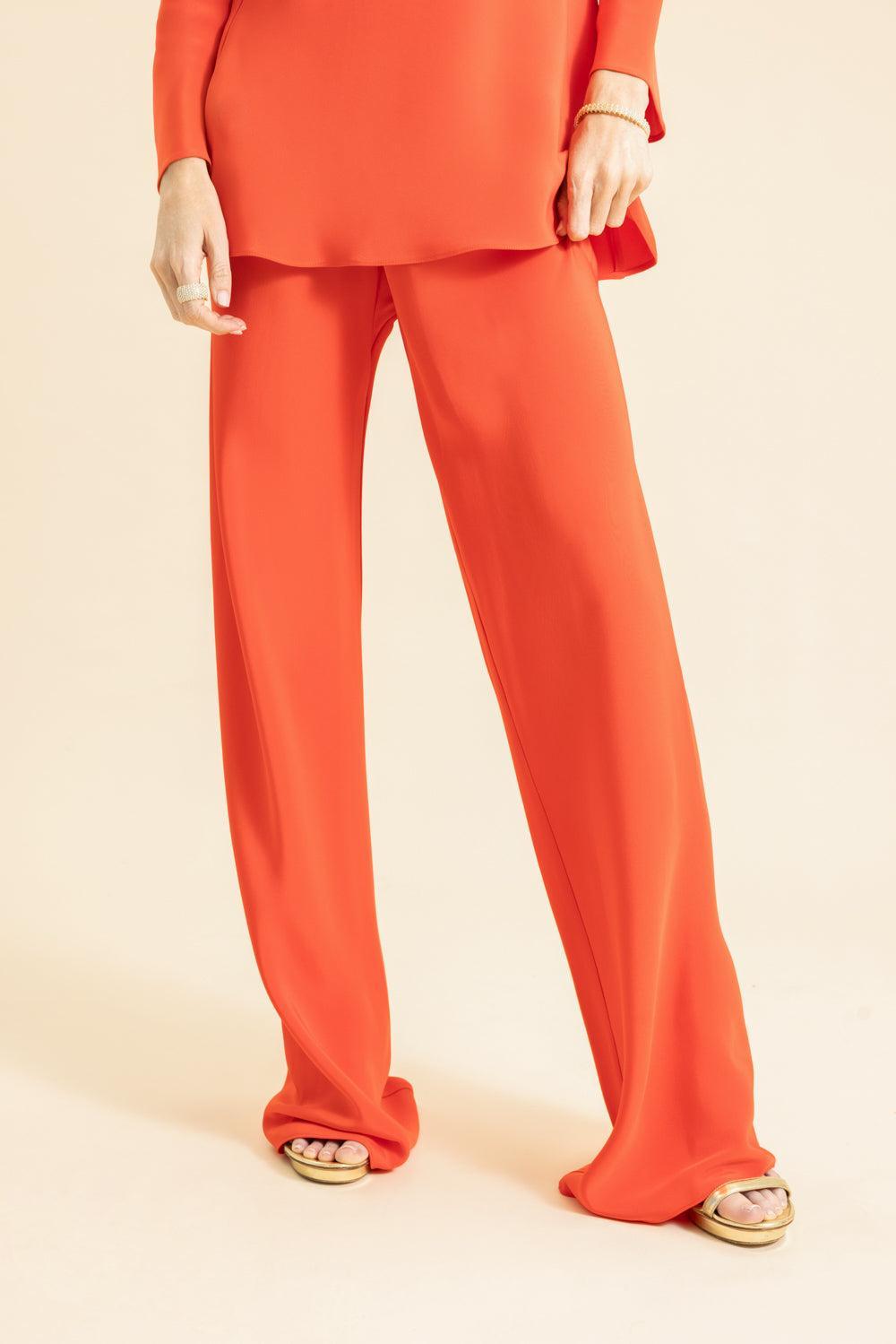 Bias Wide Leg Pant - Red Hot-RED HOT-P-CLOTHINGPANTWIDE LEG-PETER COHEN