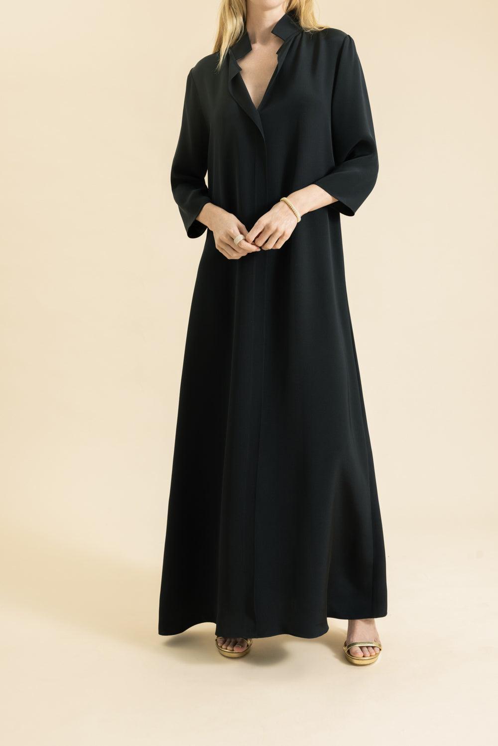 Long Frolic Dress - Black-BLACK-P-CLOTHINGDRESSCASUAL-PETER COHEN
