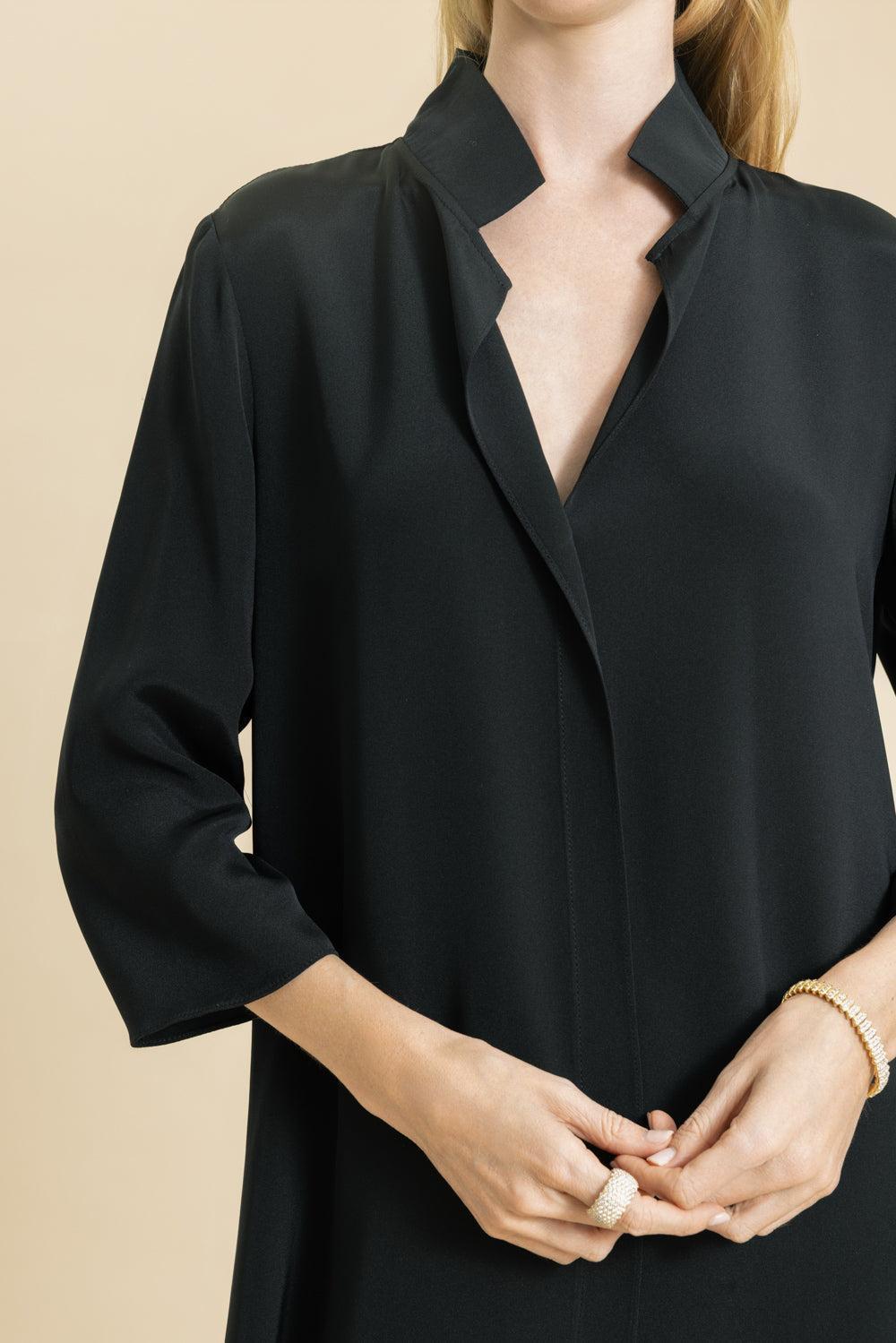 Long Frolic Dress - Black-BLACK-P-CLOTHINGDRESSCASUAL-PETER COHEN