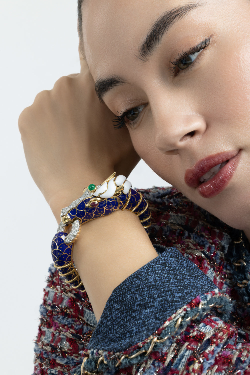 Diamond Blue Horse Bracelet-YELLOW GOLD-JEWELRYFINE JEWELBRACELET O-DAVID WEBB
