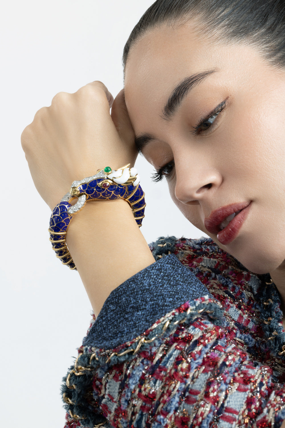 Diamond Blue Horse Bracelet-YELLOW GOLD-JEWELRYFINE JEWELBRACELET O-DAVID WEBB