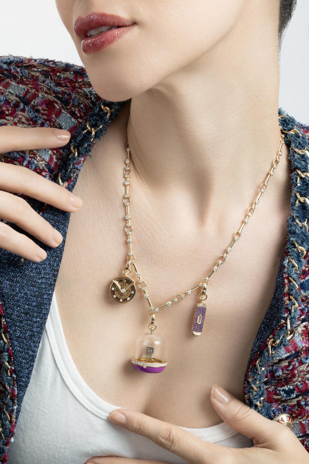 Diamond Fortune Dice Pendant-YELLOW GOLD-JEWELRYFINE JEWELPENDANT-MINED + FOUND
