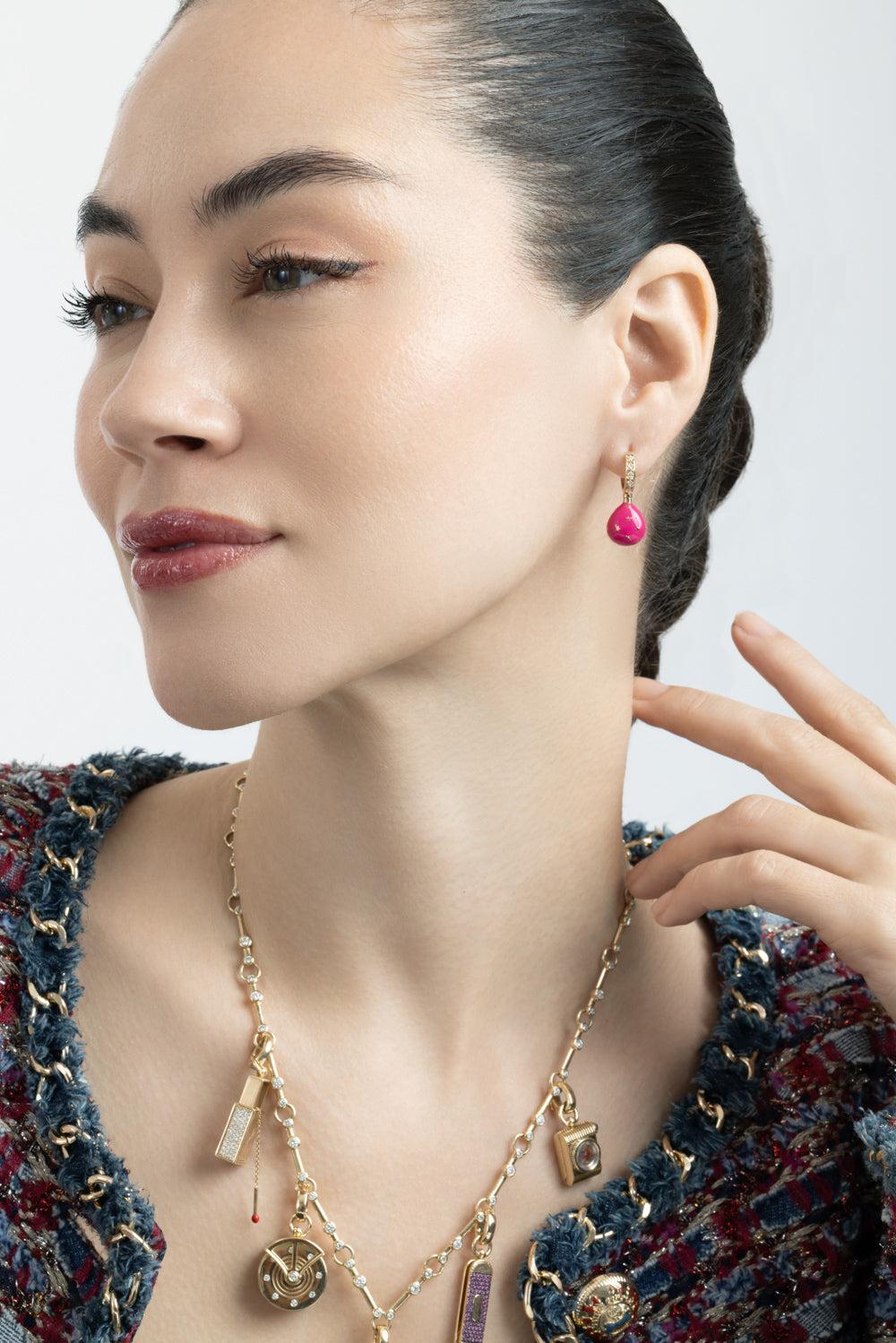 Tourmaline Pink Alter Ego Earrings-YELLOW GOLD-JEWELRYFINE JEWELEARRING-MINED + FOUND