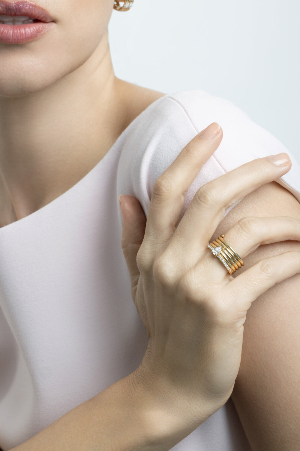 Diamond Pear Coiled Ring-YELLOW GOLD-6.25-JEWELRYFINE JEWELRING-SOFIA LAROUSSI