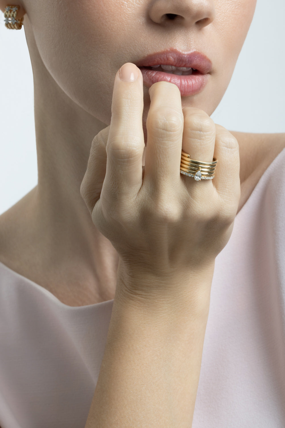 Diamond Pear Coiled Ring-YELLOW GOLD-6.25-JEWELRYFINE JEWELRING-SOFIA LAROUSSI 