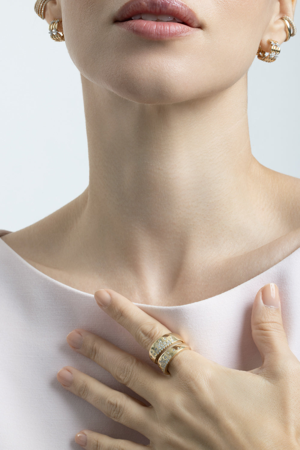  Diamond Scattered Two Row Ring-YELLOW GOLD-6.25-JEWELRYFINE JEWELEARRING-SOFIA LAROUSSI 