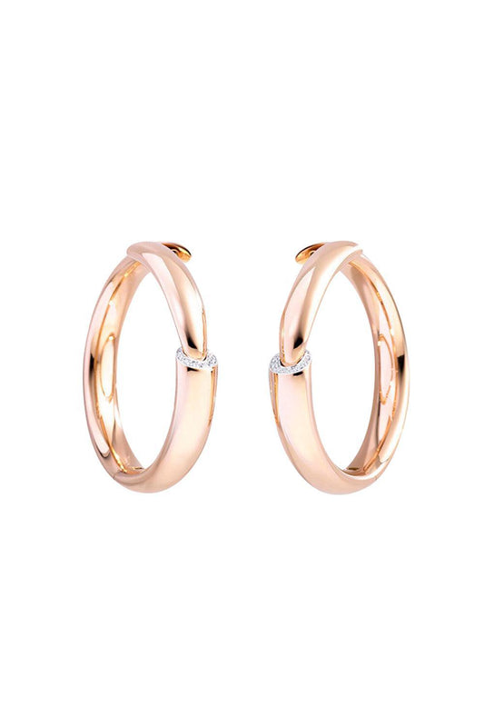 Diamond Dial Hoop Earrings-ROSE GOLD-JEWELRYFINE JEWELEARRING-VHERNIER