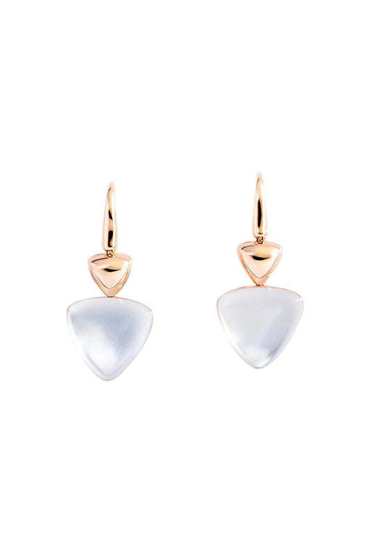 Rock Crystal Mother of Pearl Drop Earrings-ROSE GOLD-JEWELRYFINE JEWELEARRING-VHERNIER