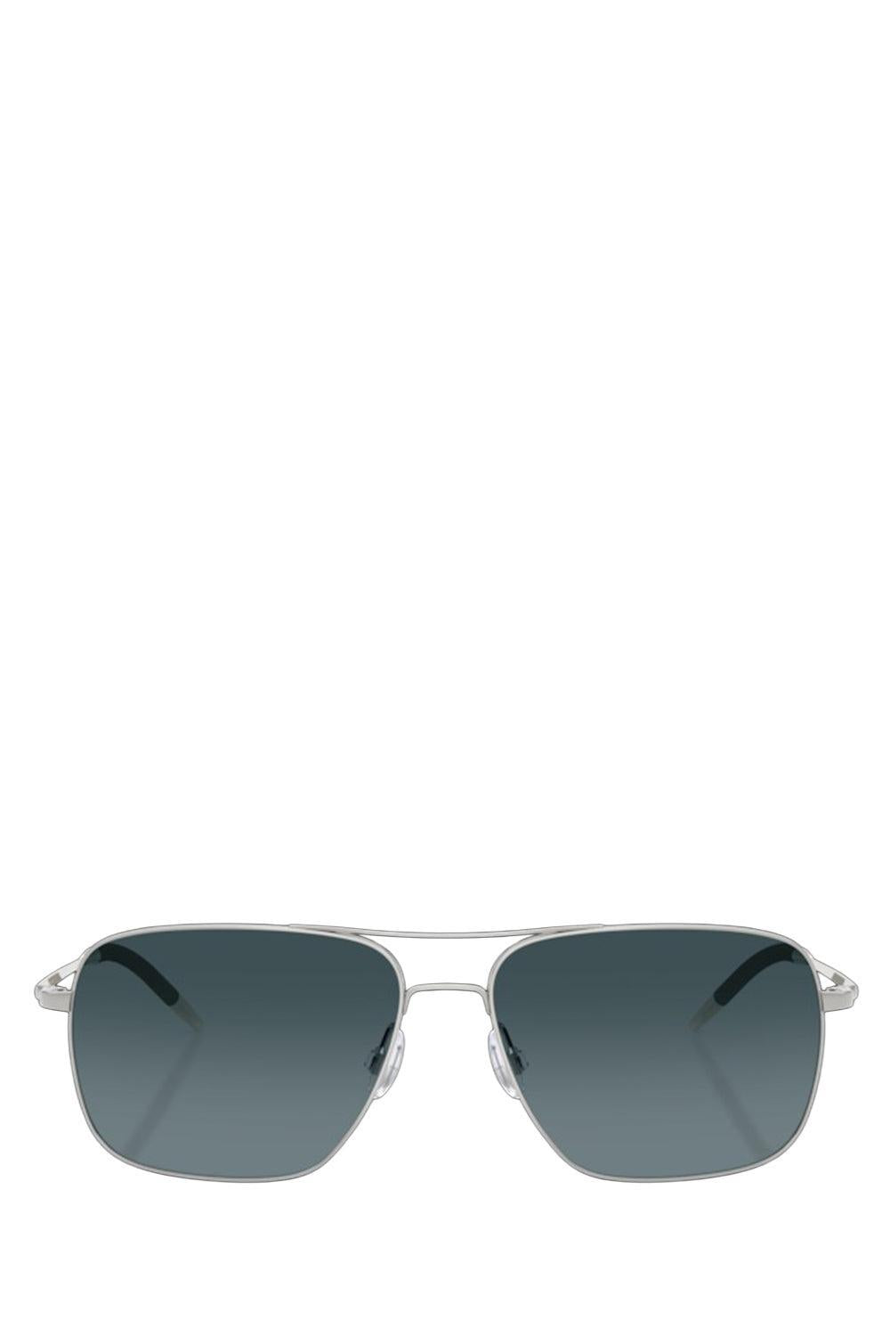 Square Aviator Polarized Sunglasses-SLVRGREY-ACCESSORIESUNGLASSES-OLIVER PEOPLES