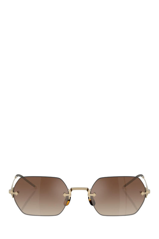TK-13 Sun Hex Mirror Sunglasses-GLDDKBRN-ACCESSORIESUNGLASSES-OLIVER PEOPLES