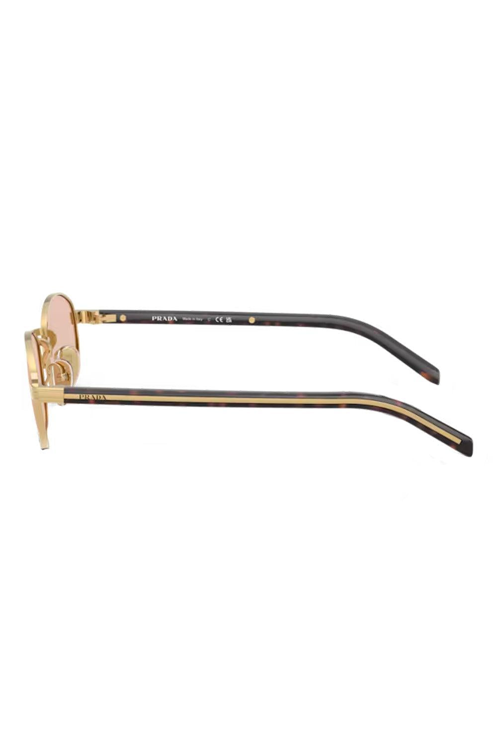 Oval Small Frame Sunglasses-GOLD-ACCESSORIESUNGLASSES-PRADA