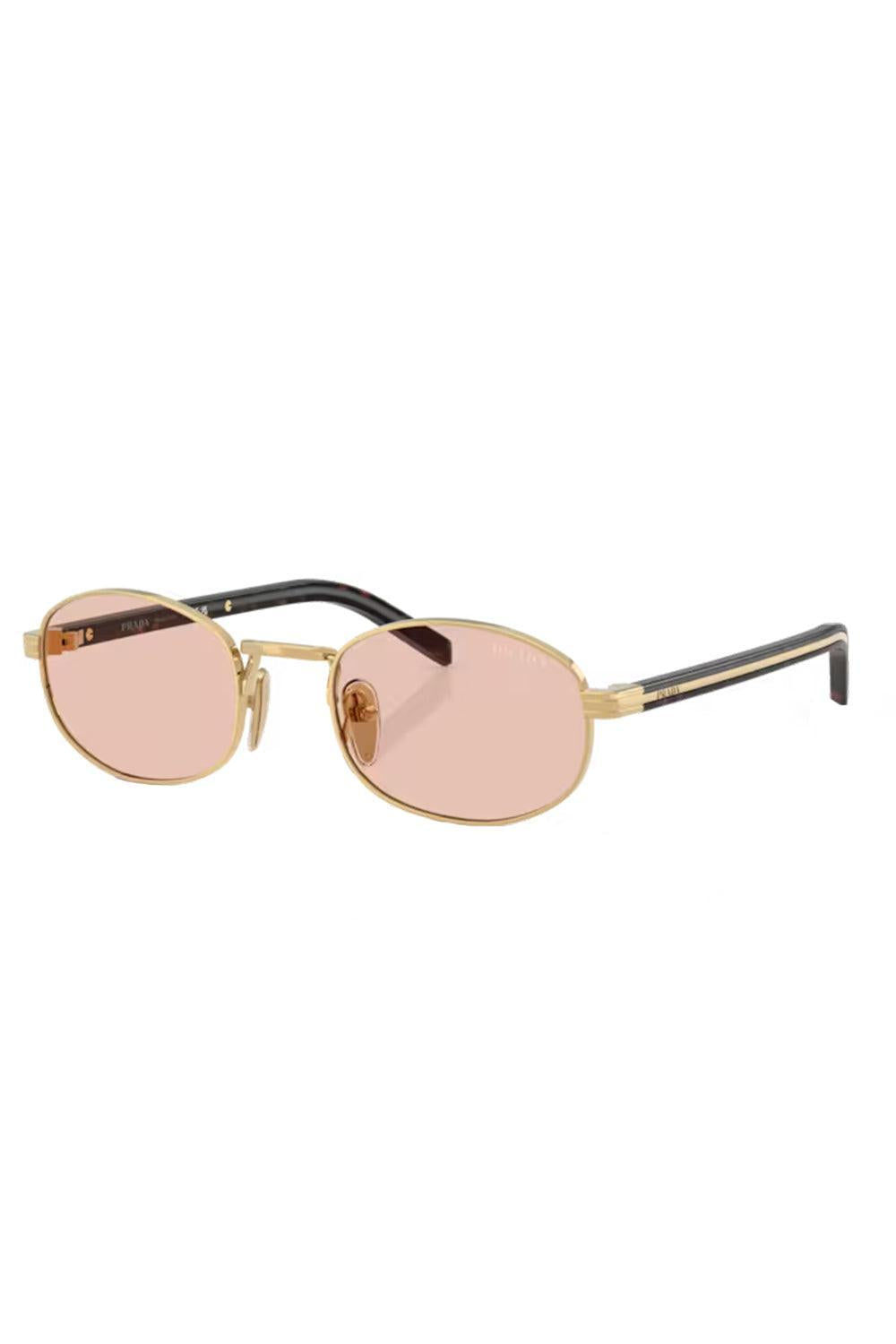 Oval Small Frame Sunglasses-GOLD-ACCESSORIESUNGLASSES-PRADA