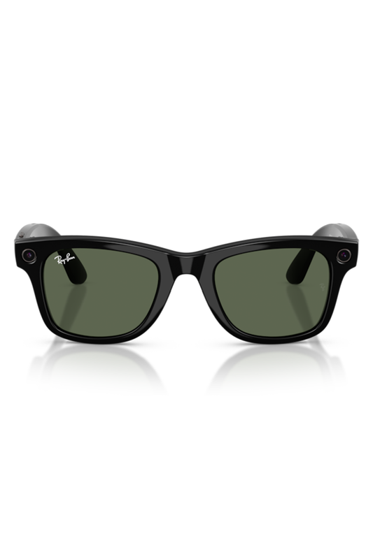 Meta Wayfarer Sunglasses - Shiny Black Green-BLACK-ACCESSORIESUNGLASSES-RAY-BAN