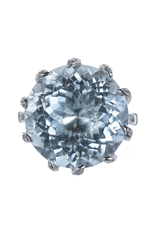 Diamond Aquamarine Ring-WHITE GOLD-6.25-JEWELRYFINE JEWELRING-ALEXANDER LAUT