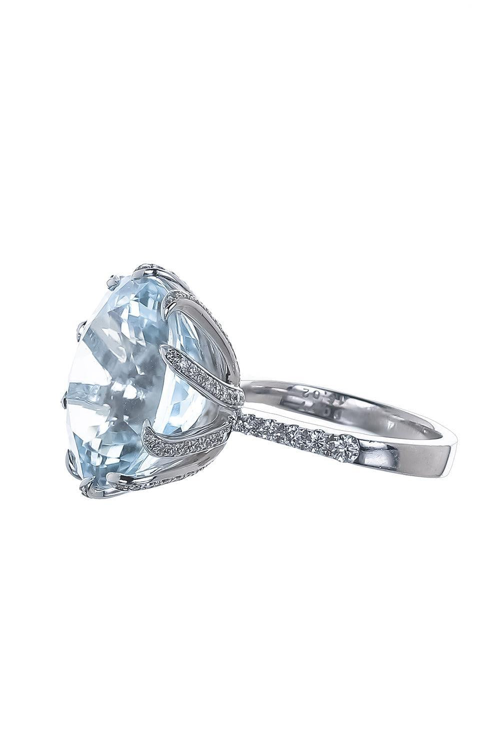 Diamond Aquamarine Ring-WHITE GOLD-6.25-JEWELRYFINE JEWELRING-ALEXANDER LAUT