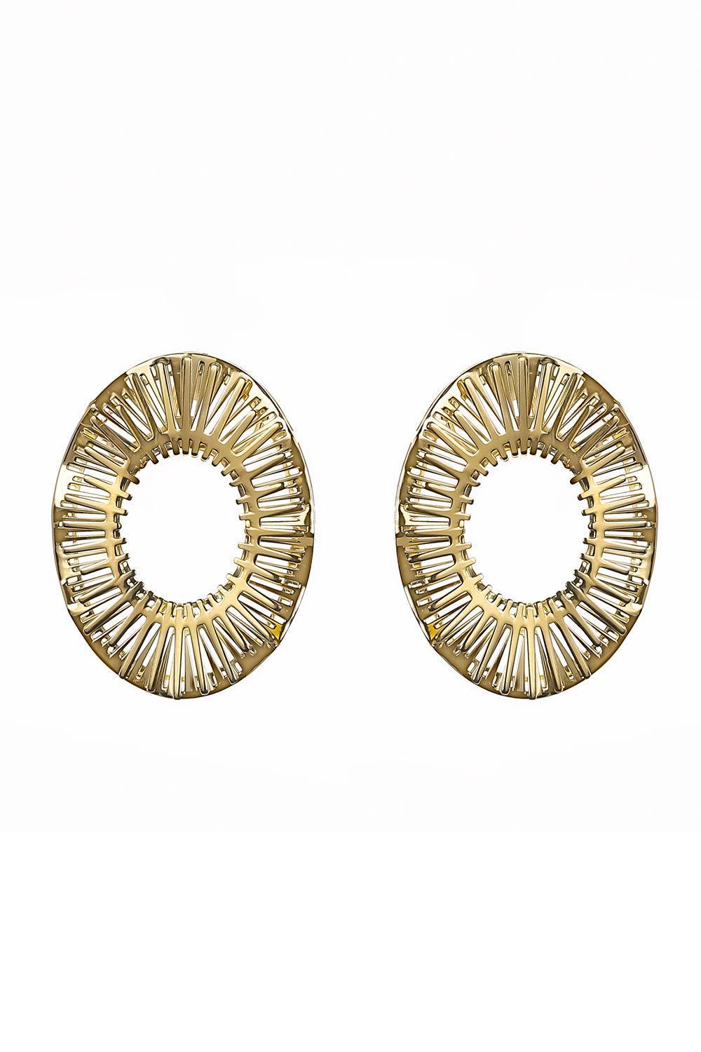 Oval Medium Explosion Earrings-YELLOW GOLD-JEWELRYFINE JEWELEARRING-CAROL KAUFFMANN