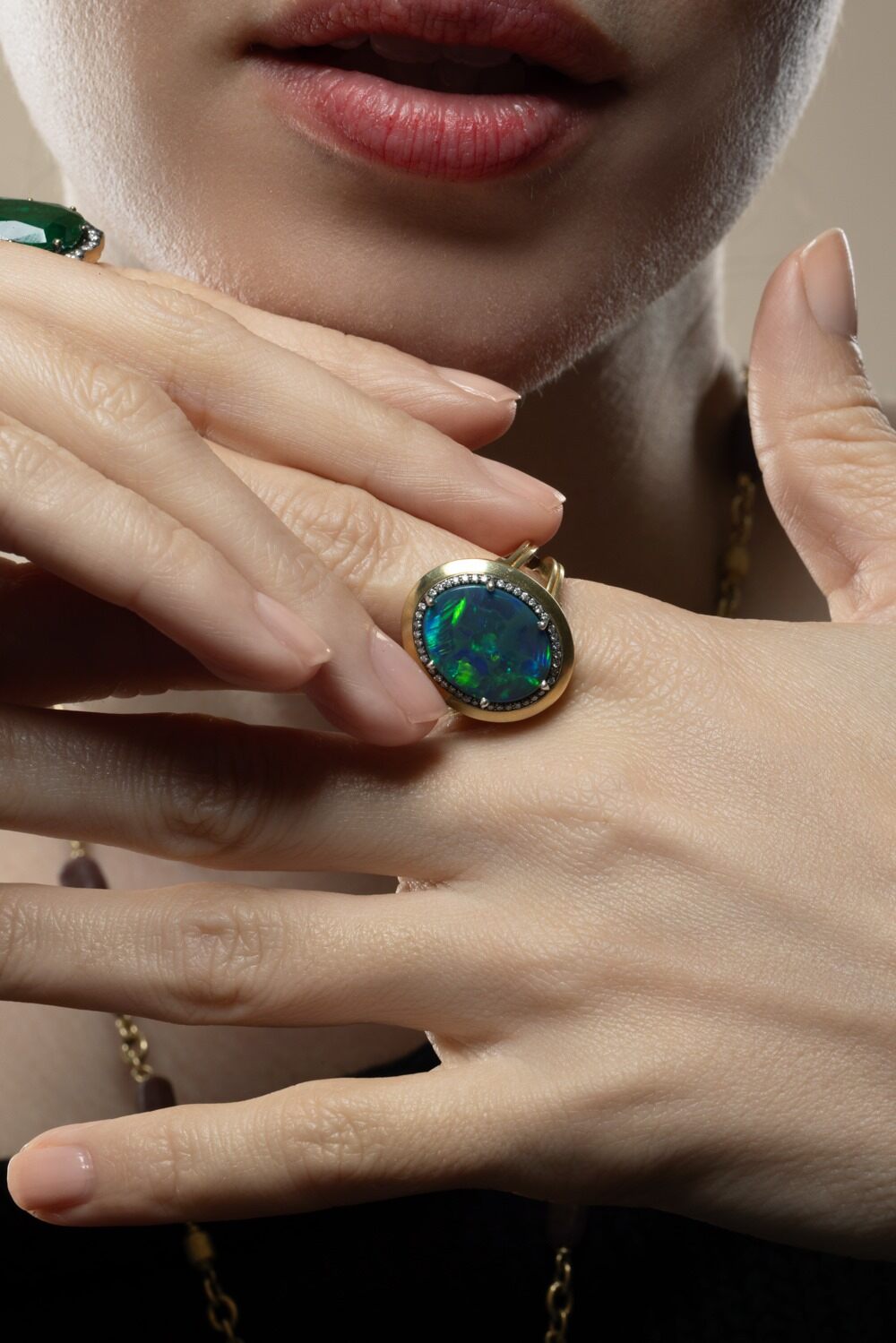 Black Opal RBC Ring-YELLOW GOLD-7.5-JEWELRYFINE JEWELRING-SYLVA & CIE