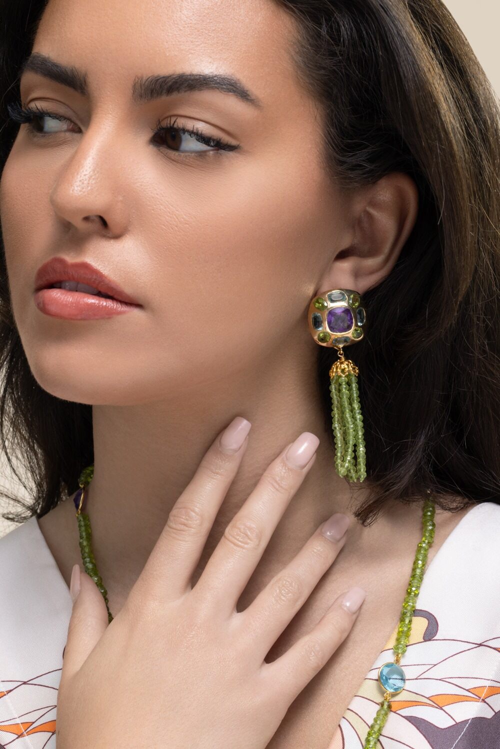 Amethyst Topaz Peridot Dominique Earrings-GREEN-JEWELRYBOUTIQUEEARRING-BOUNKIT JEWELRY