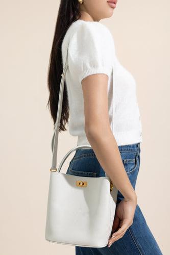 Mini Odeon Bag - Khaki-CREAM-HANDBAGTOP HANDLE-MICHINO