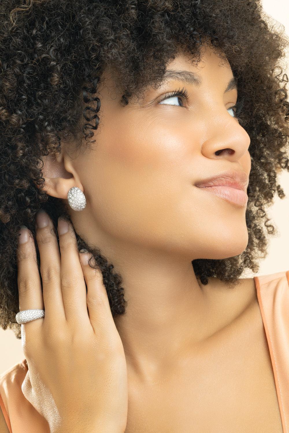 Diamond Large Bahia Stud Earrings-YELLOW GOLD-JEWELRYFINE JEWELEARRING-GRAZIELA