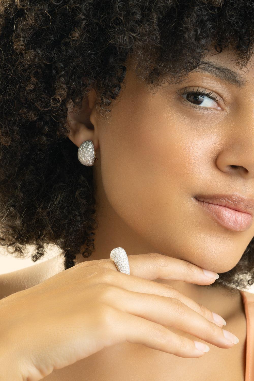 Diamond Large Bahia Stud Earrings-YELLOW GOLD-JEWELRYFINE JEWELEARRING-GRAZIELA