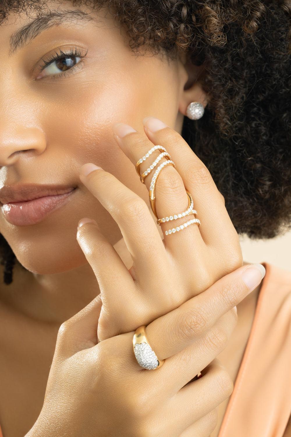 Diamond Mega Swirl Rio Ring-YELLOW GOLD-JEWELRYFINE JEWELRING-GRAZIELA