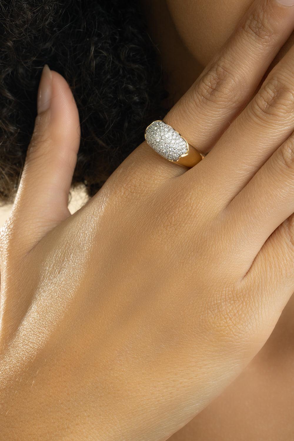 Diamond Summit Bahia Ring-YELLOW GOLD-JEWELRYFINE JEWELRING-GRAZIELA